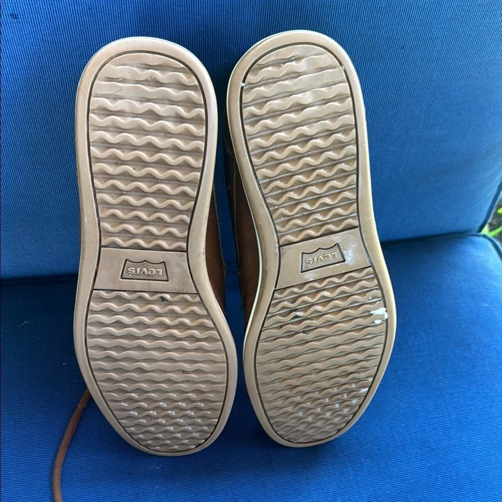 Levi's Brown Leather Sneakers with White Sole